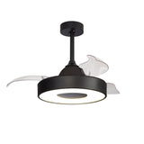 Coin Air CCT Dimmable LED Ceiling Retractable Fan Light With Remote & APP Control - Black