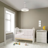 Coin Mini CCT Dimmable LED Ceiling Retractable Fan Light With Remote & APP Control - White