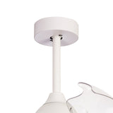 Coin Mini CCT Dimmable LED Ceiling Retractable Fan Light With Remote & APP Control - White