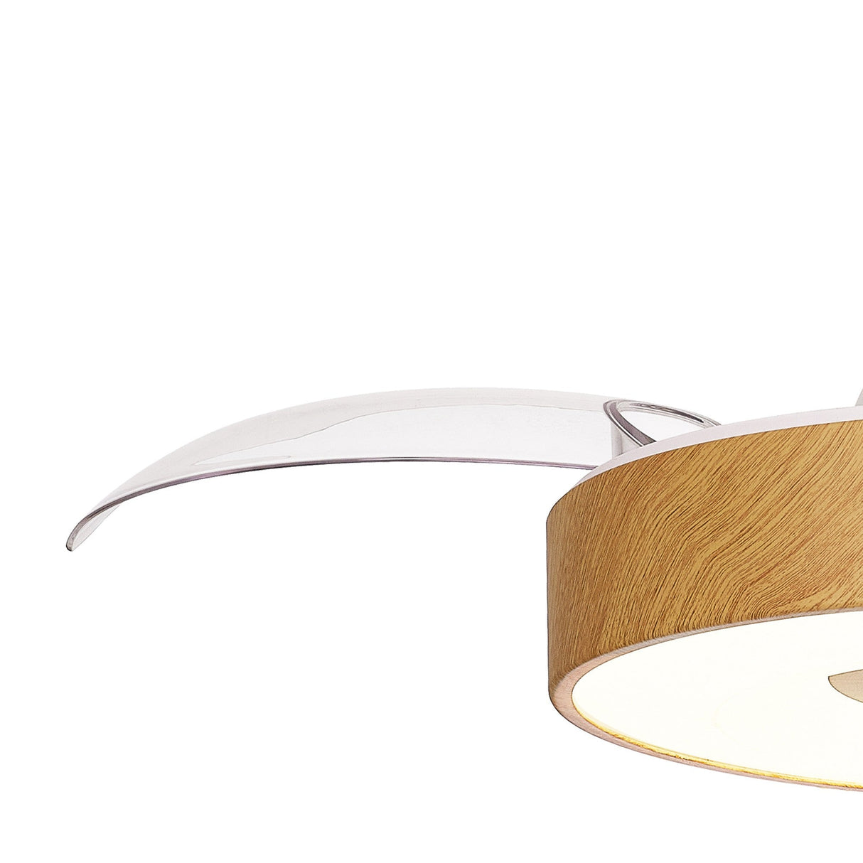 Coin Mini CCT Dimmable LED Ceiling Retractable Fan Light With Remote & APP Control - Brown