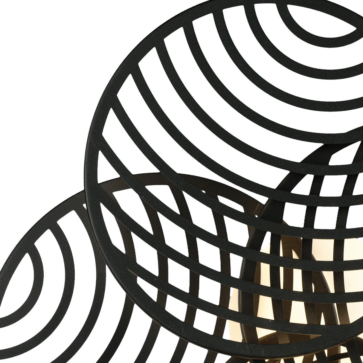 Collage 4 Ring LED Semi-Flush Ceiling Light 60W 3000K - Black