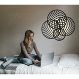 Collage 4 Ring LED Semi-Flush Ceiling Light 60W 3000K - Black