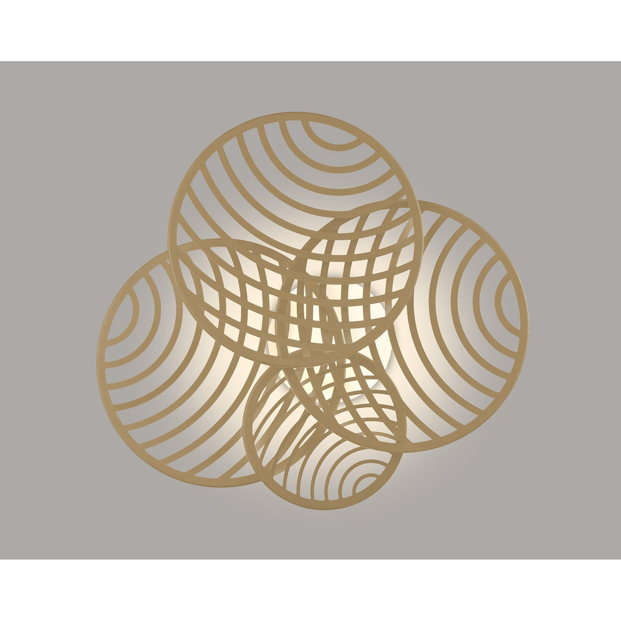 Collage 4 Ring LED Semi-Flush Ceiling Light 60W 3000K - Gold