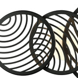 Collage 3 Ring LED Semi-Flush Ceiling Light 40W 3000K - Black