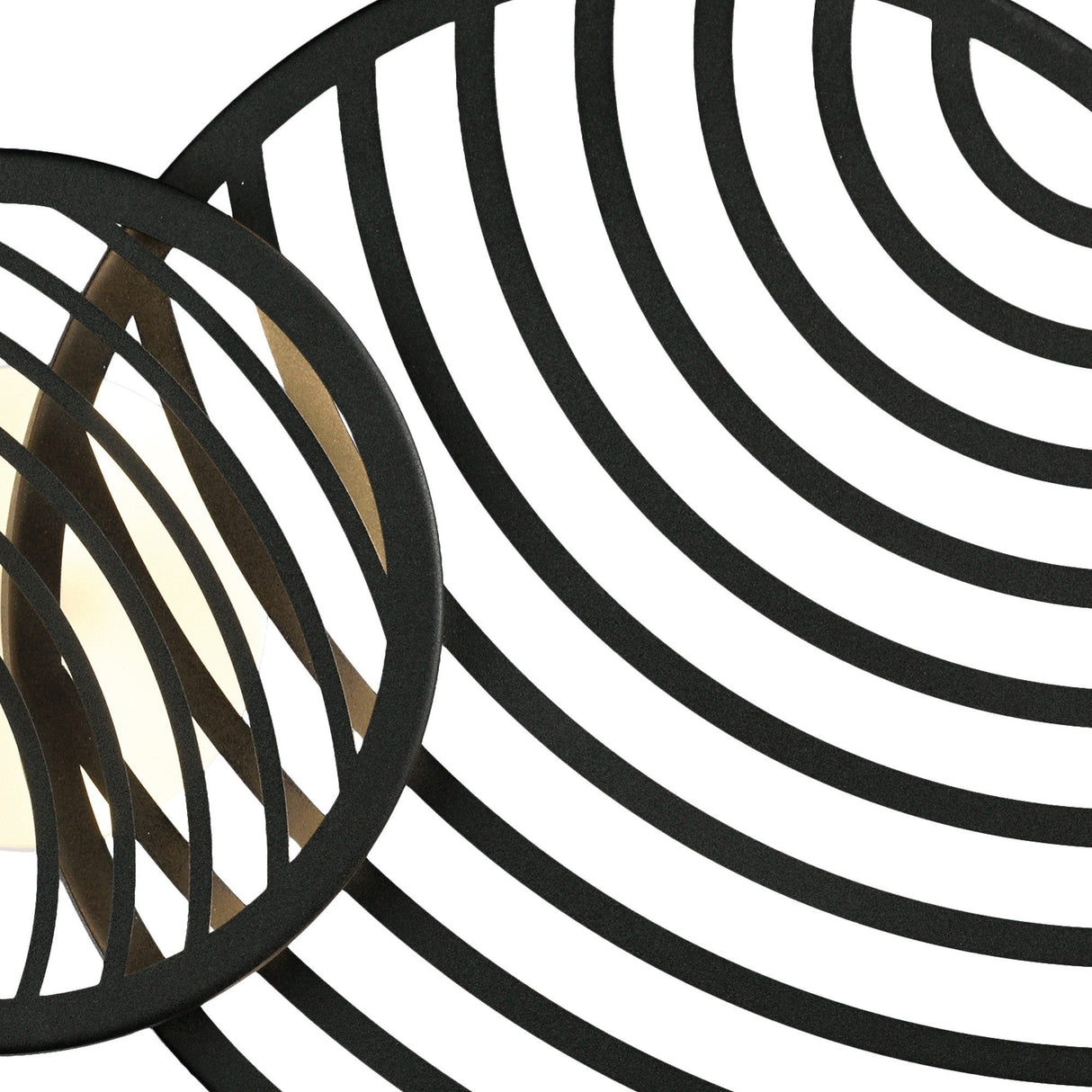 Collage 3 Ring LED Semi-Flush Ceiling Light 40W 3000K - Black