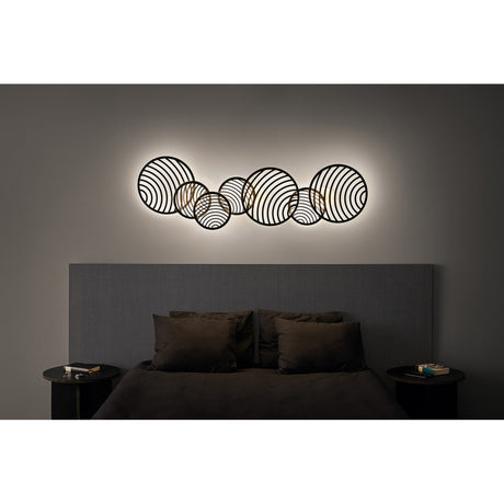 Collage 2 Ring LED Semi-Flush Ceiling Light 30W 3000K - Black