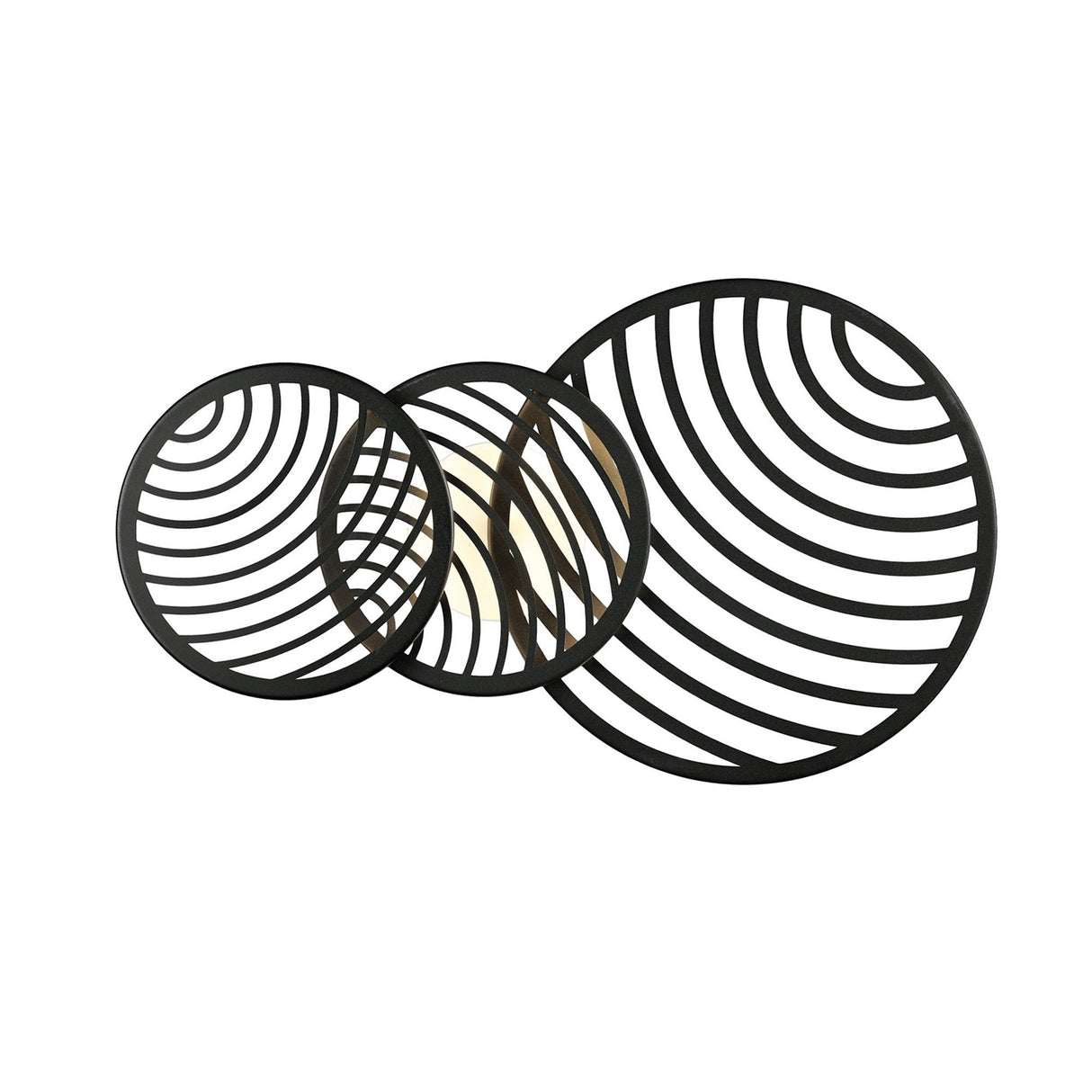 Collage 3 Ring LED Semi-Flush Ceiling Light 40W 3000K - Black