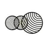 Collage 3 Ring LED Semi-Flush Ceiling Light 40W 3000K - Black