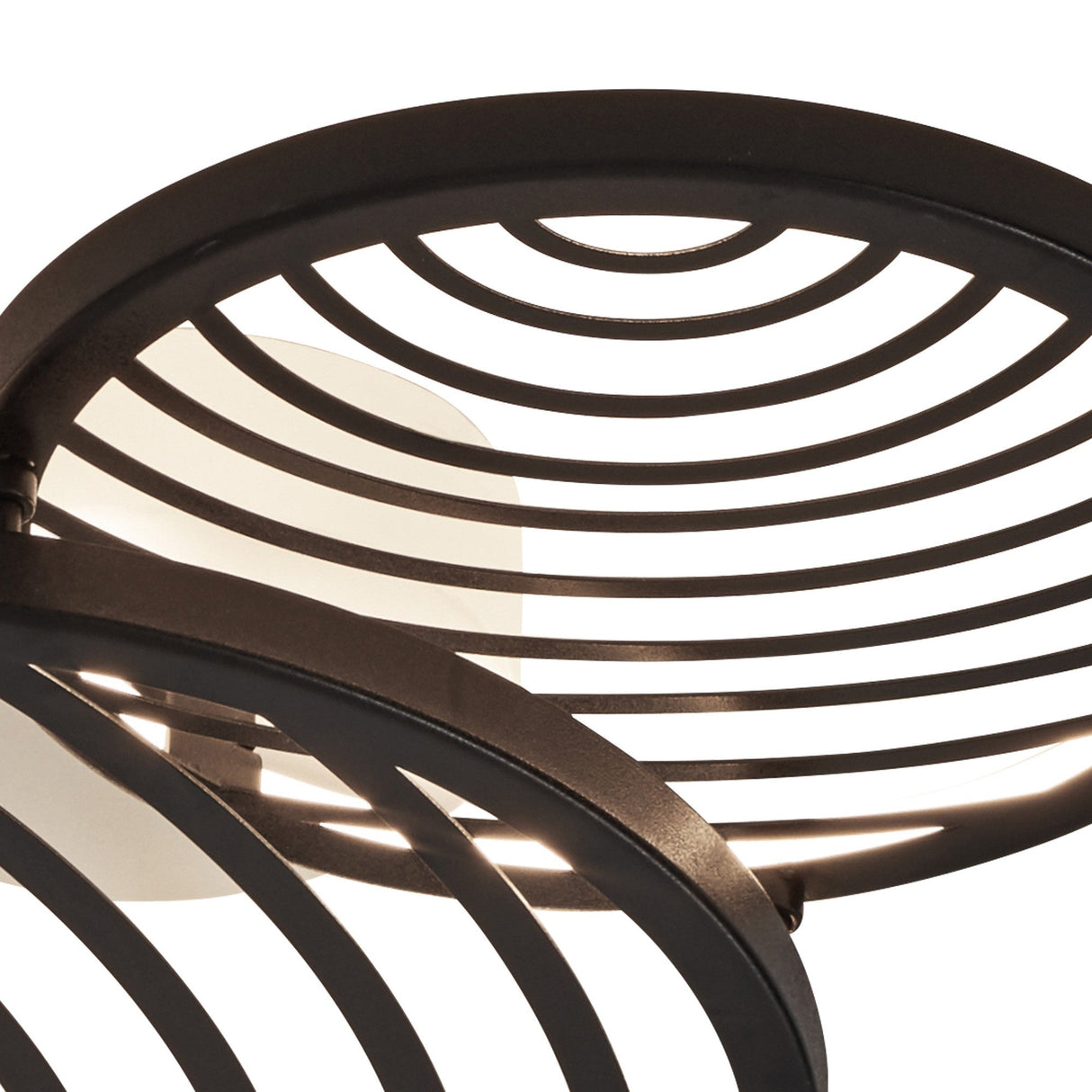 Collage 2 Ring LED Semi-Flush Ceiling Light 30W 3000K - Black