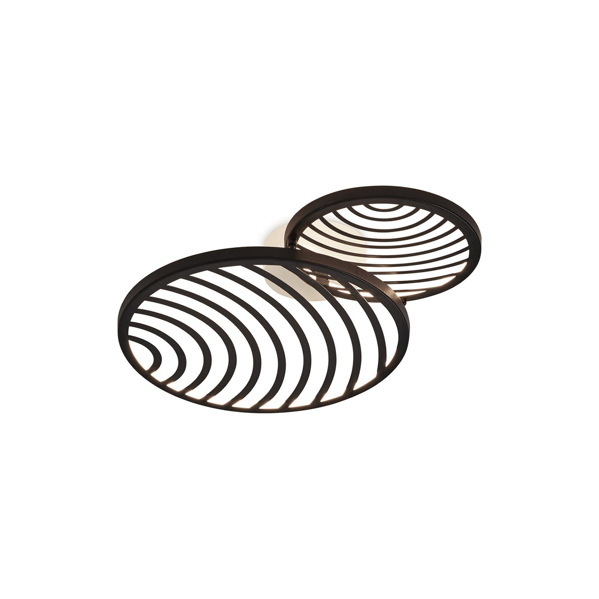 Collage 2 Ring LED Semi-Flush Ceiling Light 30W 3000K - Black