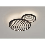 Collage 2 Ring LED Semi-Flush Ceiling Light 30W 3000K - Black