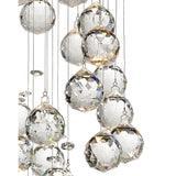 Colorado 4 Light Sphere Crystal Cluster Pendant Light - Polished Chrome