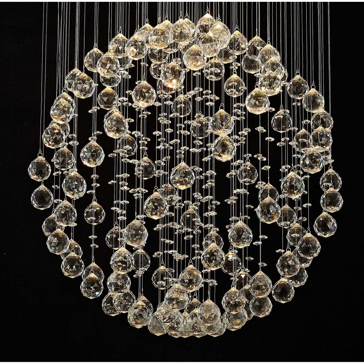 Colorado 8 Light Sphere Crystal Cluster Pendant Light - Polished Chrome