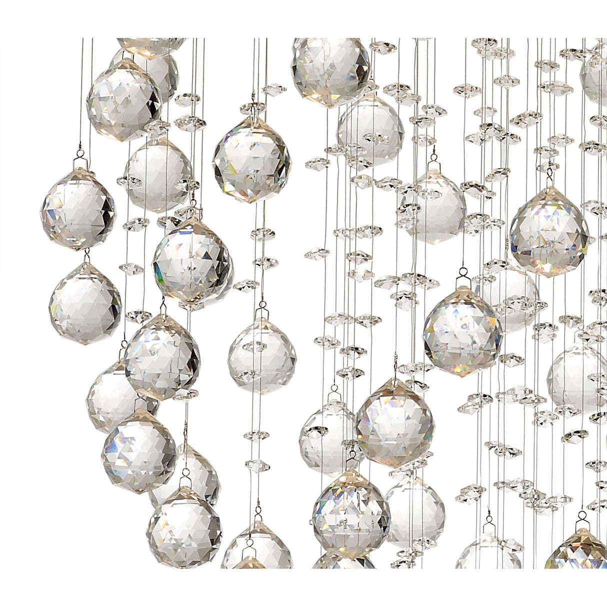 Colorado 8 Light Sphere Crystal Cluster Pendant Light - Polished Chrome