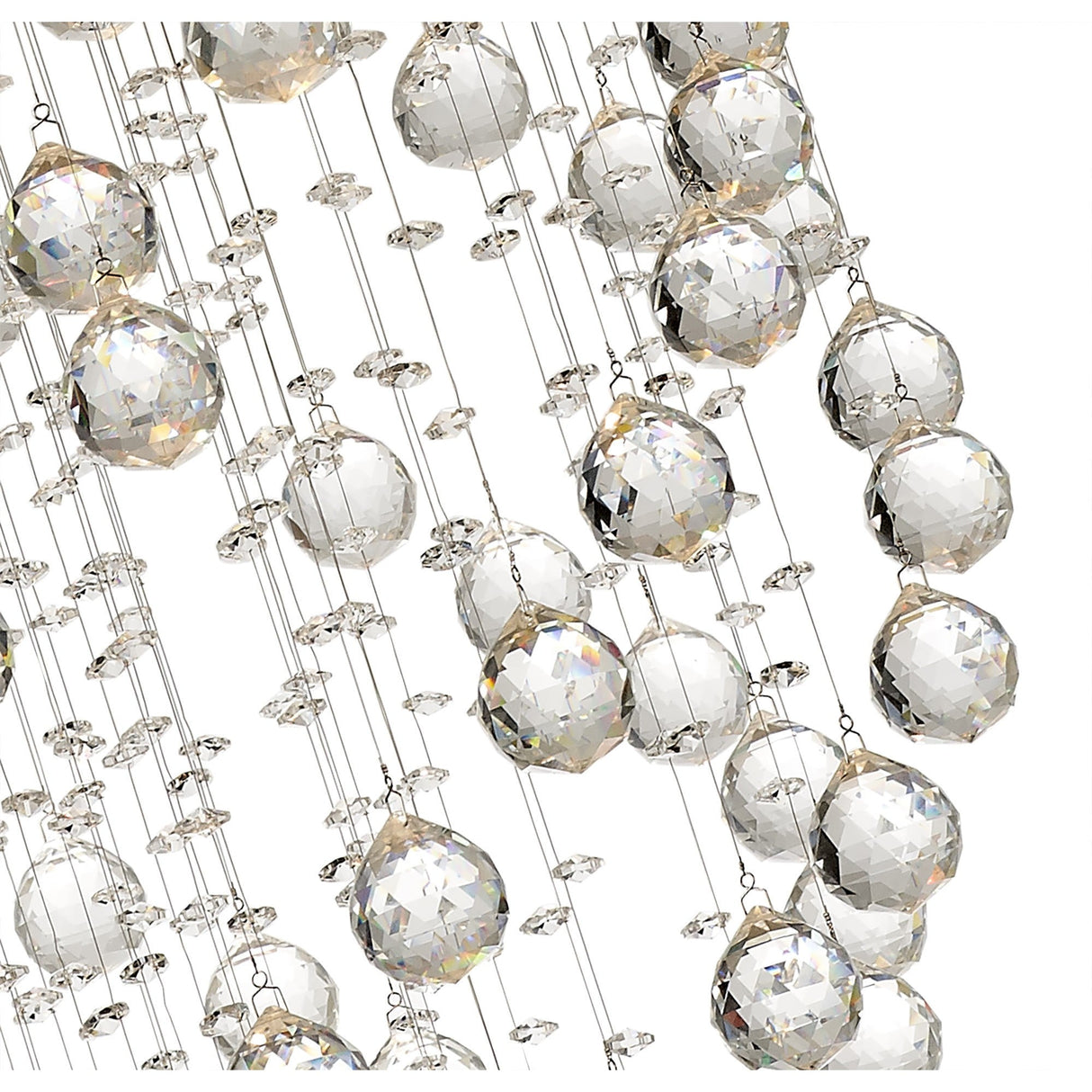 Colorado 8 Light Sphere Crystal Cluster Pendant Light - Polished Chrome