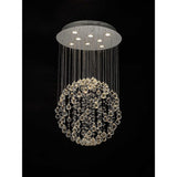Colorado 8 Light Sphere Crystal Cluster Pendant Light - Polished Chrome
