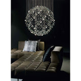 Colorado 8 Light Sphere Crystal Cluster Pendant Light - Polished Chrome