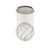 Colorado 8 Light Sphere Crystal Cluster Pendant Light - Polished Chrome