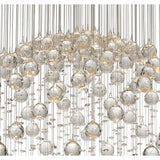 Colorado 13 Light Sphere Crystal Cluster Pendant Light - Polished Chrome