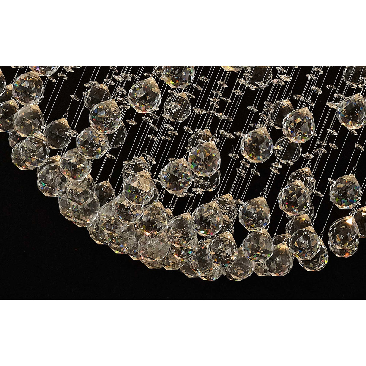 Colorado 13 Light Sphere Crystal Cluster Pendant Light - Polished Chrome