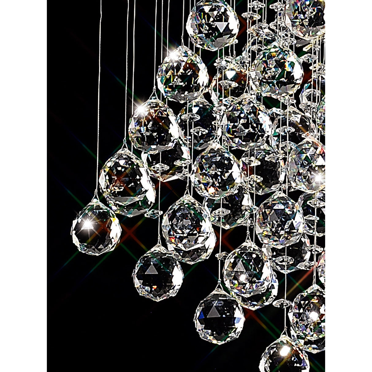 Colorado 7 Light Diamond Crystal Cluster Pendant Light - Polished Chrome