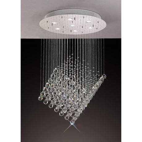 Colorado 7 Light Diamond Crystal Cluster Pendant Light - Polished Chrome