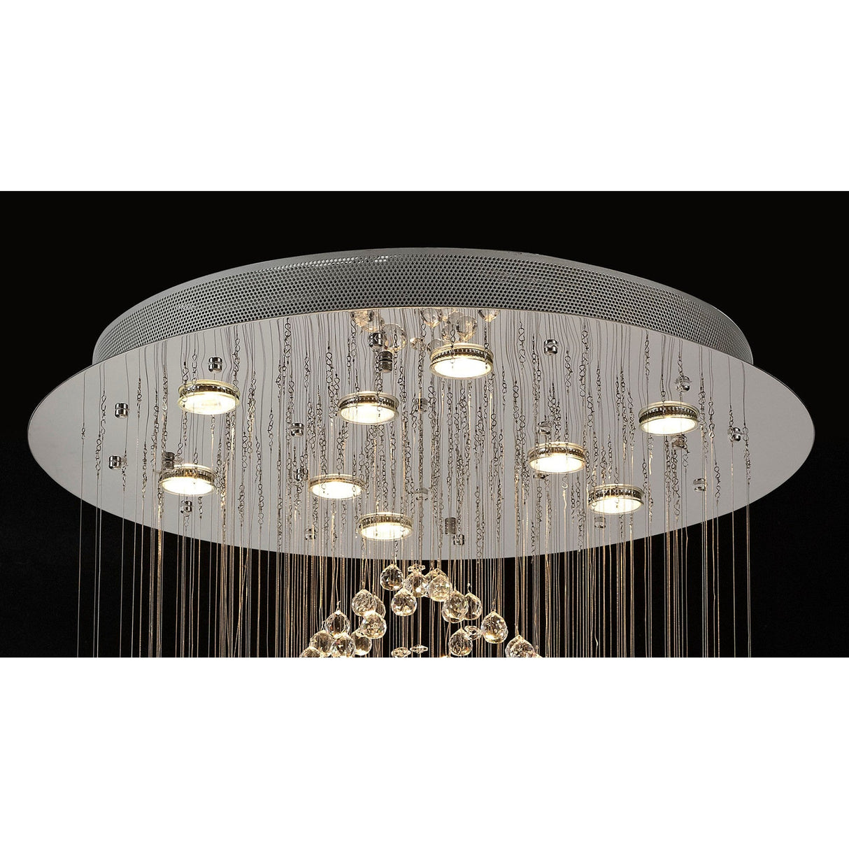 Colorado 9 Light Oval Crystal Cluster Pendant Light - Polished Chrome