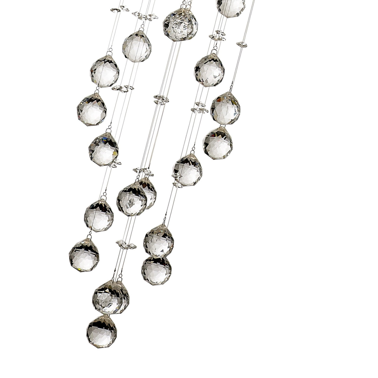 Colorado 6 Light Spiral Crystal Cluster Pendant Light - Polished Chrome