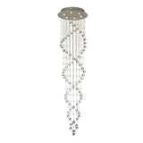 Colorado 6 Light Spiral Crystal Cluster Pendant Light - Polished Chrome