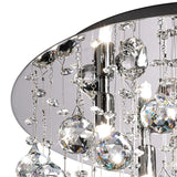Colorado 5 Light Round Crystal Semi-Flush Ceiling Light - Polished Chrome