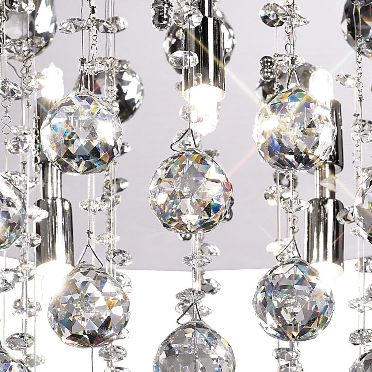 Colorado 5 Light Round Crystal Semi-Flush Ceiling Light - Polished Chrome