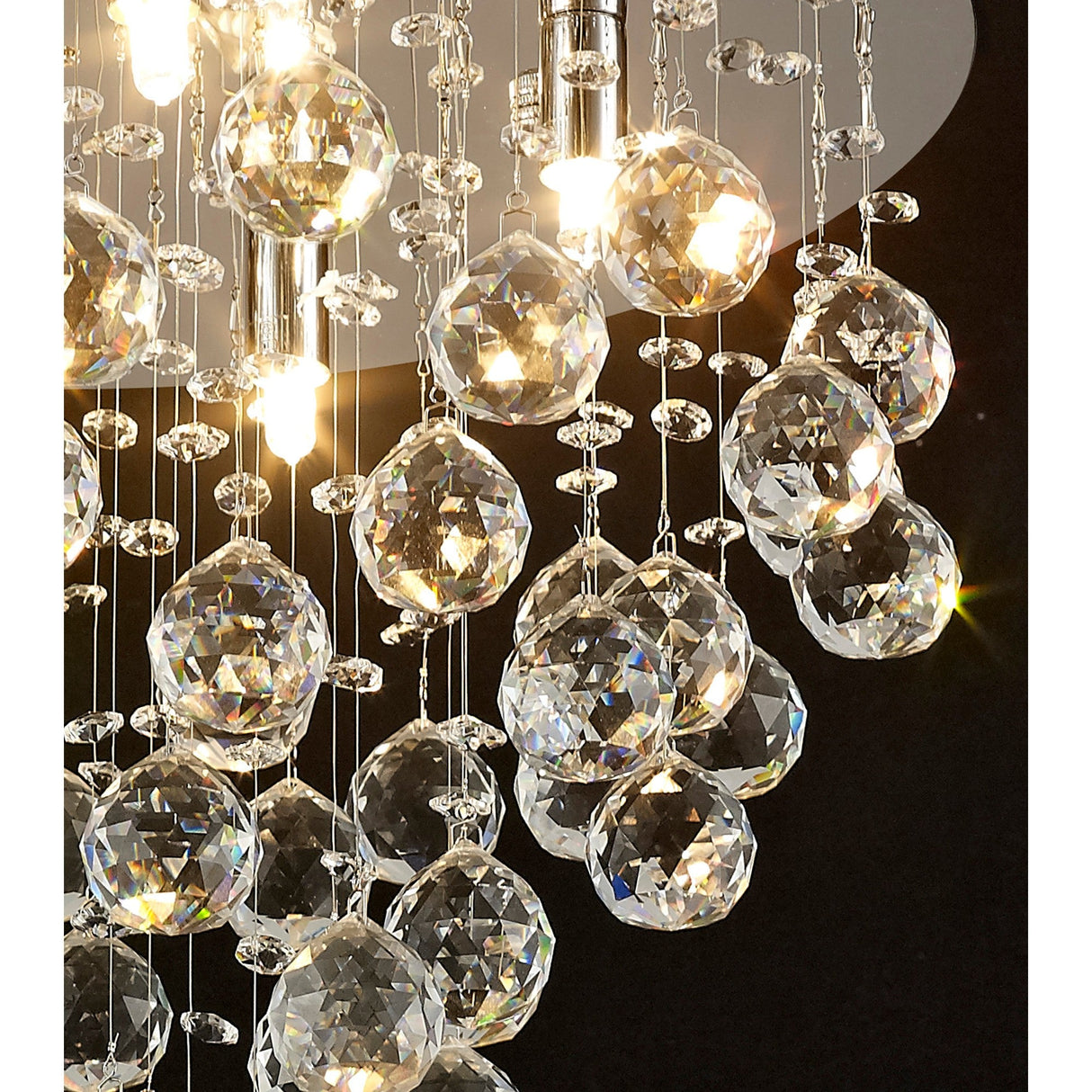 Colorado 5 Light Round Crystal Semi-Flush Ceiling Light - Polished Chrome