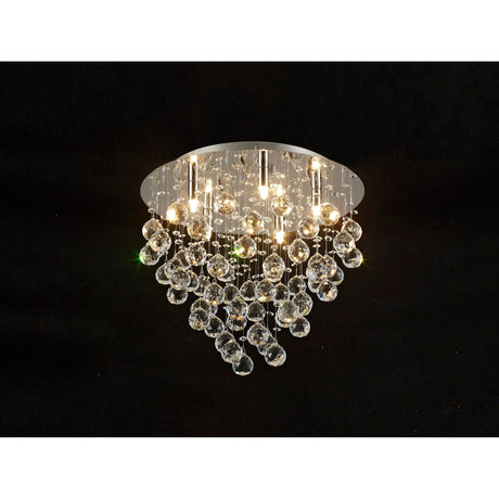 Colorado 5 Light Round Crystal Semi-Flush Ceiling Light - Polished Chrome