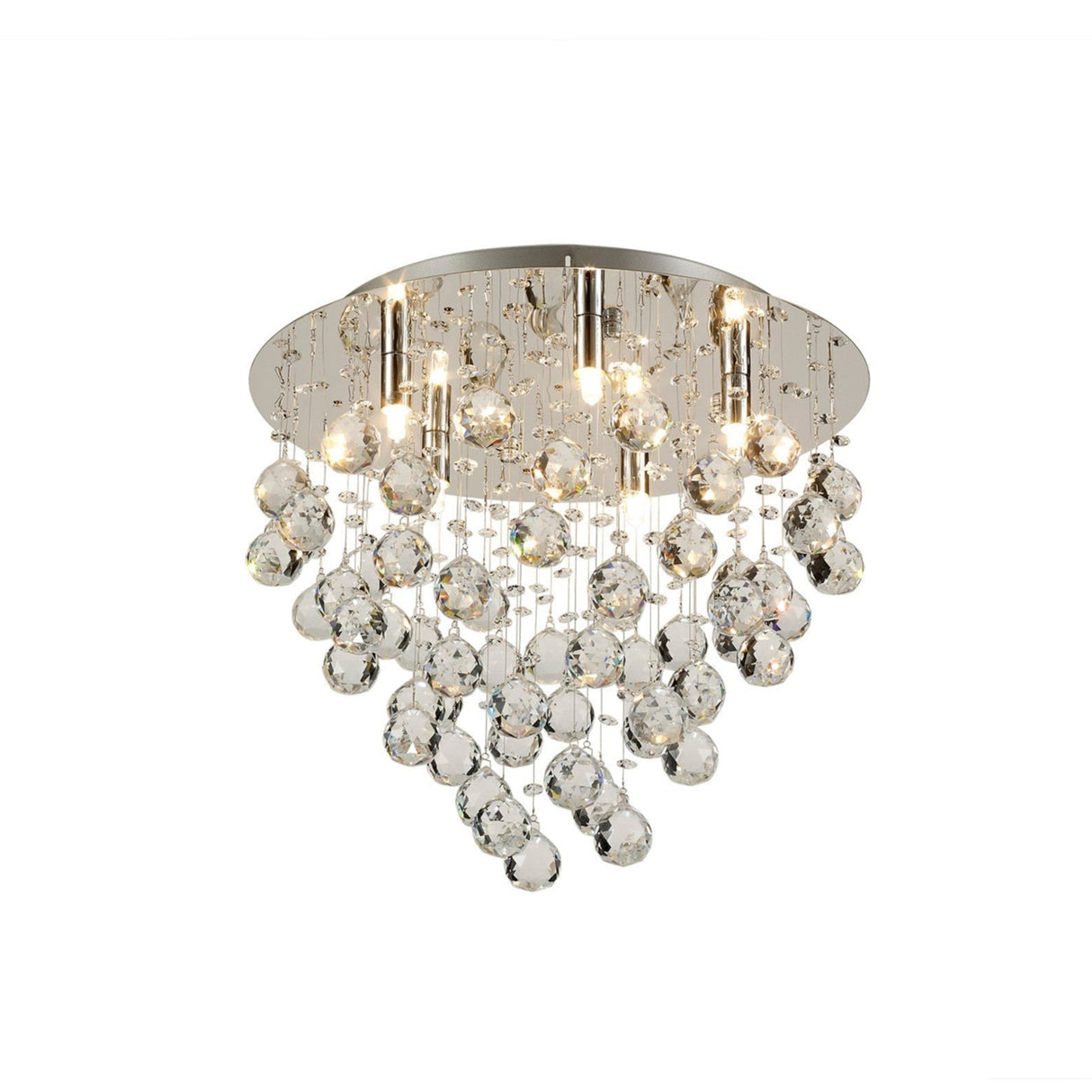 Colorado 5 Light Round Crystal Semi-Flush Ceiling Light - Polished Chrome