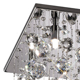 Colorado 5 Light Square Crystal Semi-Flush Ceiling Light - Polished Chrome