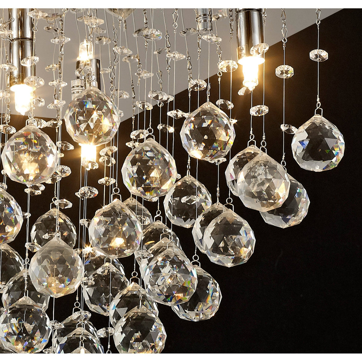 Colorado 5 Light Square Crystal Semi-Flush Ceiling Light - Polished Chrome