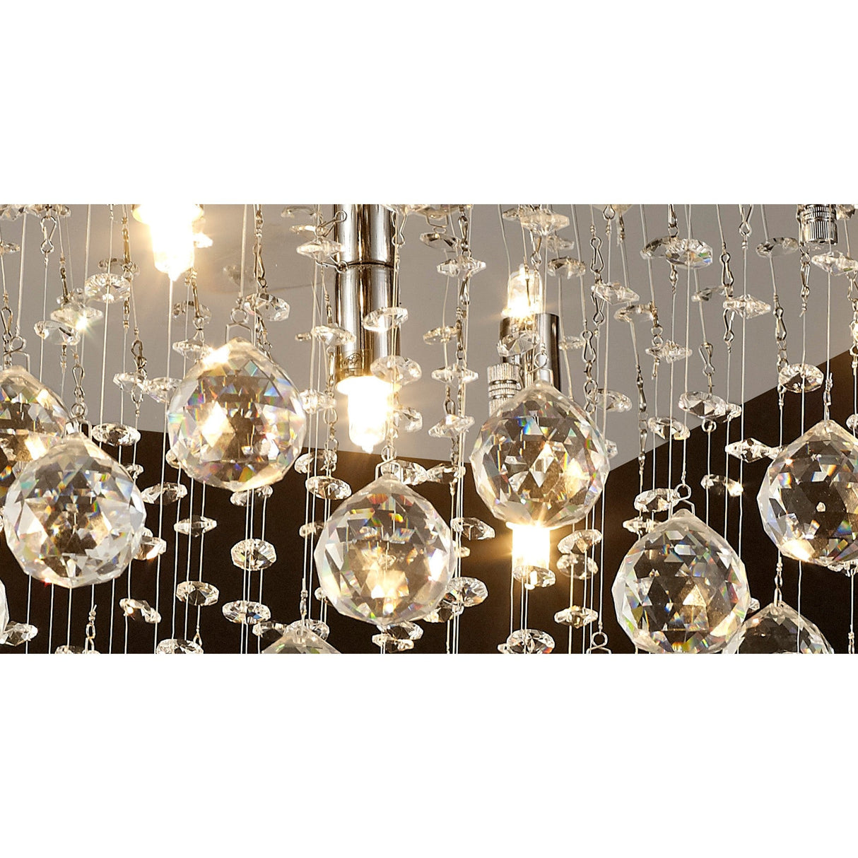 Colorado 5 Light Square Crystal Semi-Flush Ceiling Light - Polished Chrome