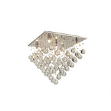 Colorado 5 Light Square Crystal Semi-Flush Ceiling Light - Polished Chrome