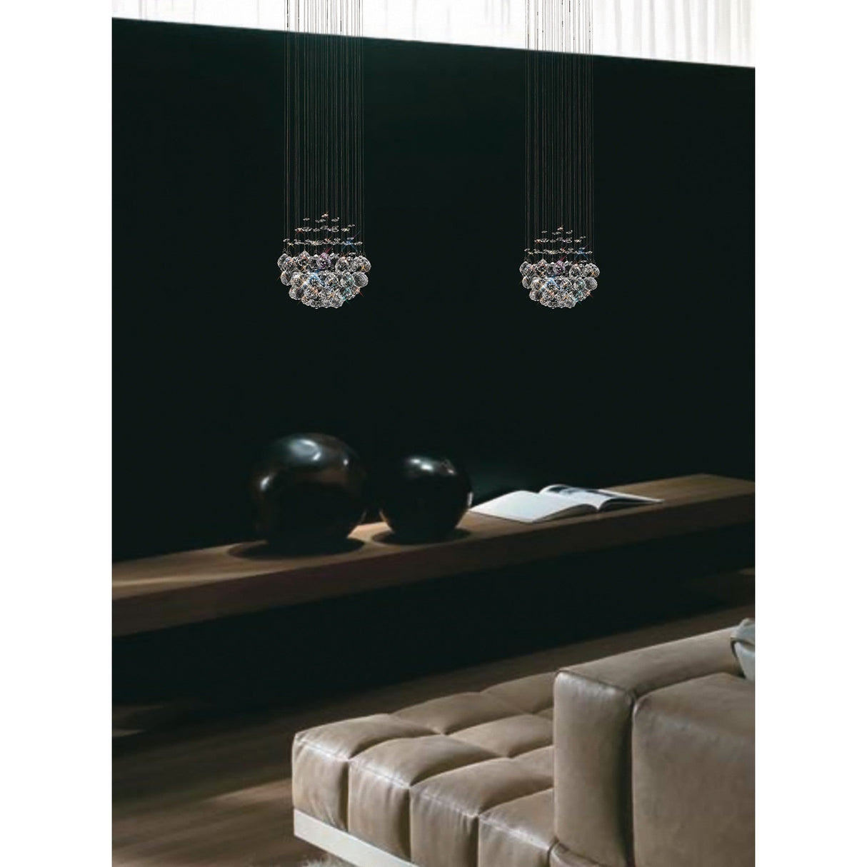 Colorado 1 Light Crystal Cluster Pendant Light - Polished Chrome