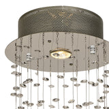 Colorado 1 Light Single-Spiral Crystal Cluster Pendant Light - Polished Chrome