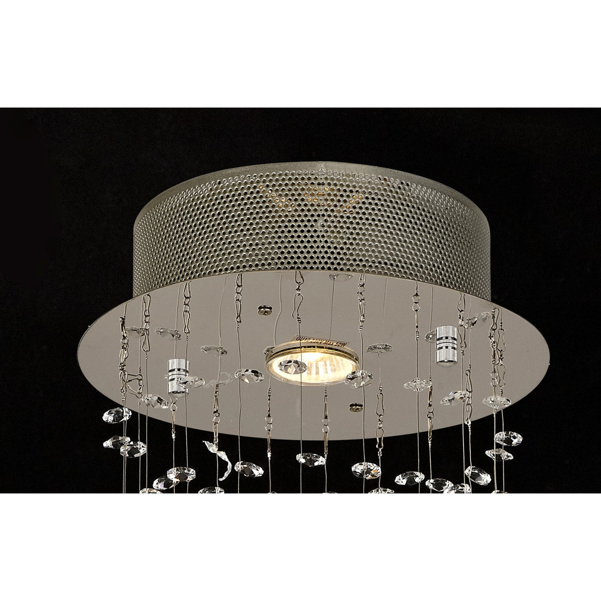 Colorado 1 Light Single-Spiral Crystal Cluster Pendant Light - Polished Chrome