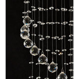 Colorado 1 Light Single-Spiral Crystal Cluster Pendant Light - Polished Chrome