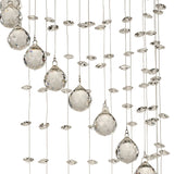 Colorado 1 Light Single-Spiral Crystal Cluster Pendant Light - Polished Chrome