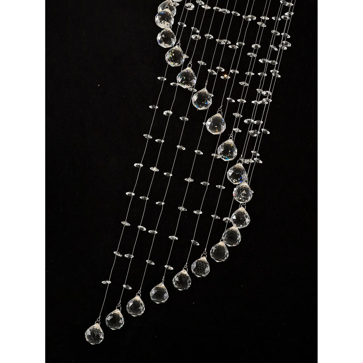 Colorado 1 Light Single-Spiral Crystal Cluster Pendant Light - Polished Chrome