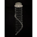 Colorado 1 Light Single-Spiral Crystal Cluster Pendant Light - Polished Chrome