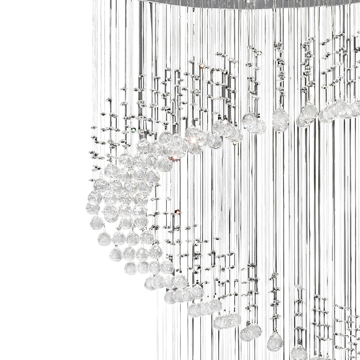 Colorado 12 Light Multi-Spiral Crystal Cluster Pendant Light - Polished Chrome