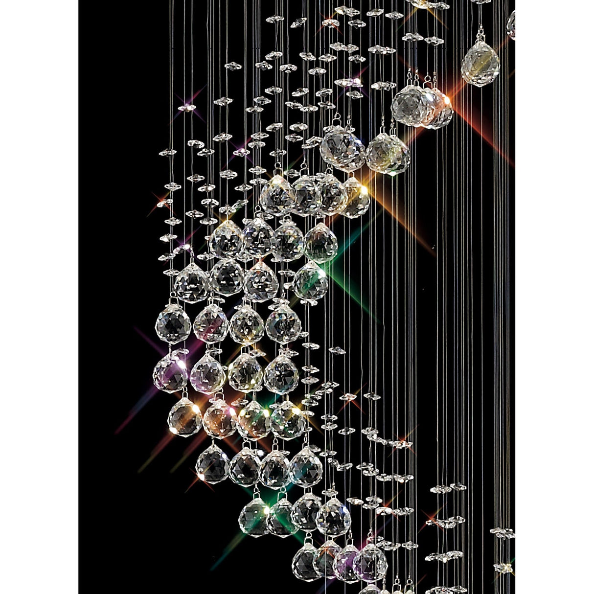 Colorado 12 Light Multi-Spiral Crystal Cluster Pendant Light - Polished Chrome