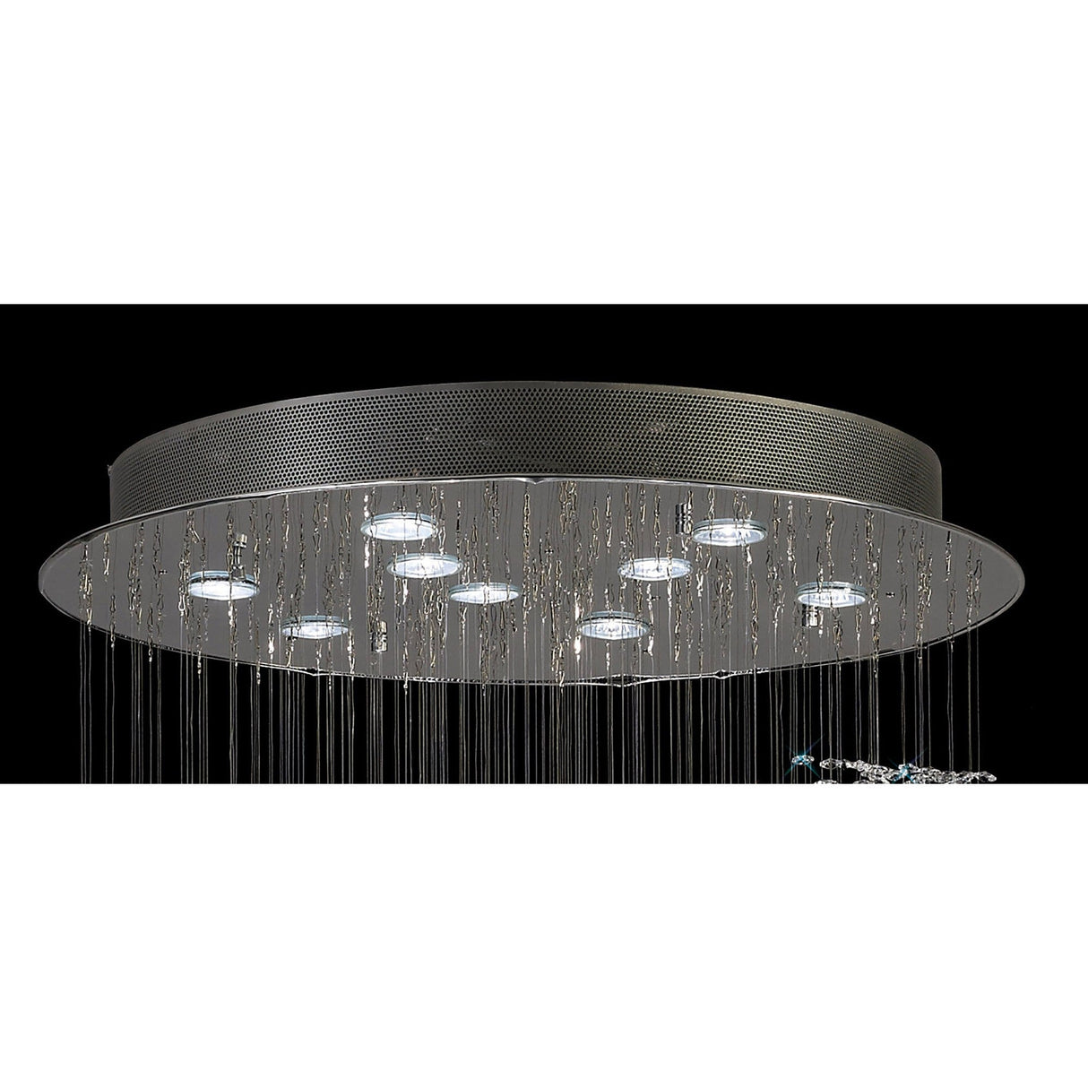 Colorado 9 Light Multi-Spiral Crystal Cluster Pendant Light - Polished Chrome