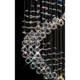 Colorado 9 Light Multi-Spiral Crystal Cluster Pendant Light - Polished Chrome