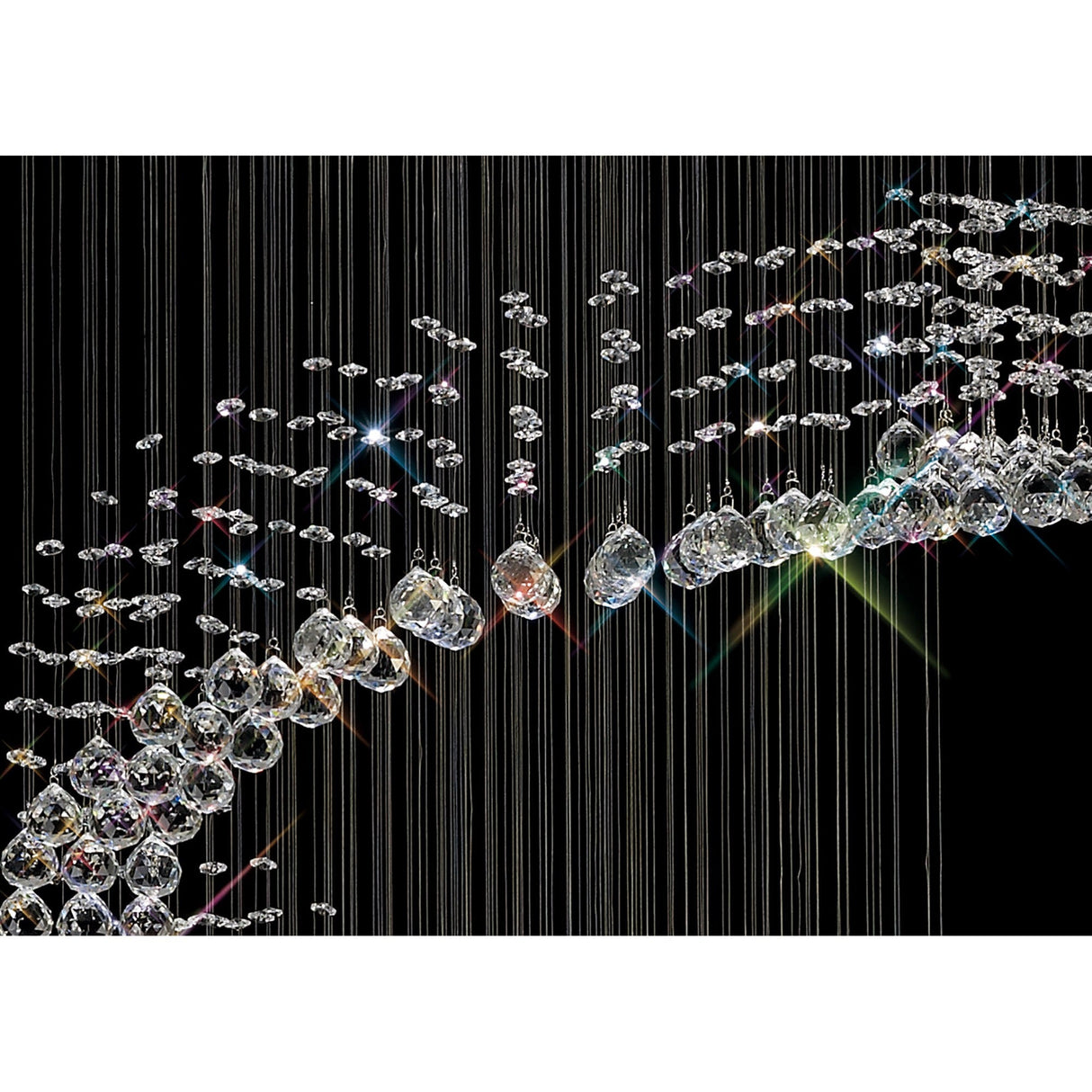 Colorado 9 Light Multi-Spiral Crystal Cluster Pendant Light - Polished Chrome